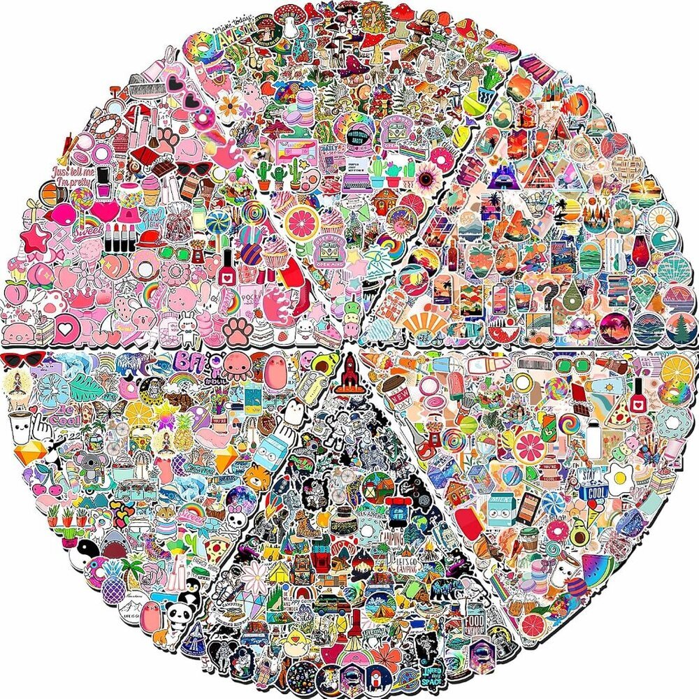 600 PCS Stickers Pack,Cute Colorful Waterproof Stickers,Vinyl Art Stickers.Stick